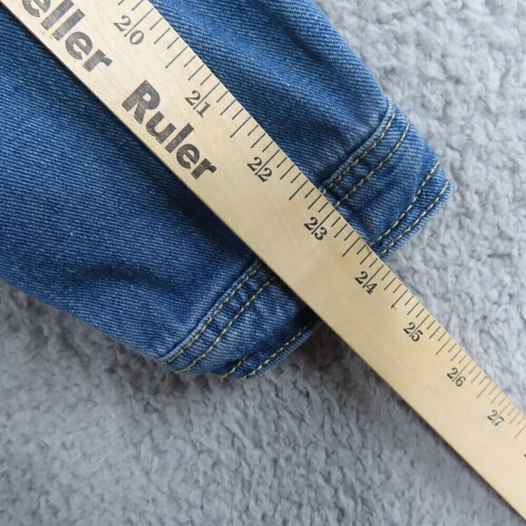 Rue 21 Denim Jean Dress Small Y2K Distressed Ripped Grunge Long Sleeve Rue21 - Picture 11 of 12